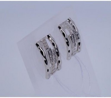 Сережки срібні "Марі" з фіанітами 925 проби, Українського виробника, походження . . фото 3