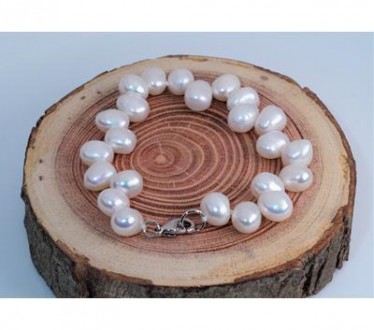 Браслет із культивованими натуральними білими перлами. Вага 21.50 гм., у наявнос. . фото 3
