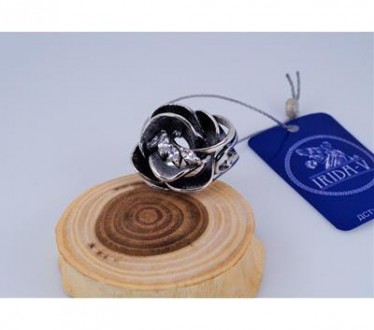 Кольцо серебряное с циркониями "Розочка" 925 пробы, Украинского производителя. В. . фото 4