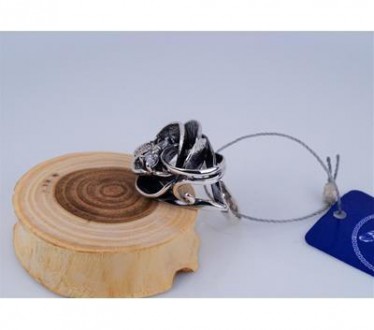 Кольцо серебряное с циркониями "Розочка" 925 пробы, Украинского производителя. В. . фото 6