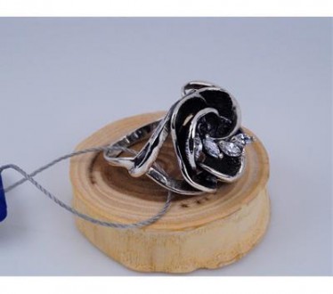Кольцо серебряное с циркониями "Розочка" 925 пробы, Украинского производителя. В. . фото 2