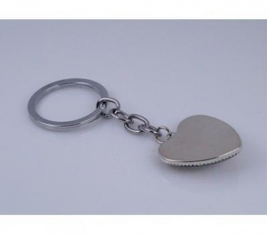 Брелок для ключів "Сердечко". Метал, скло, колір — срібло, розміри: довжина зага. . фото 4