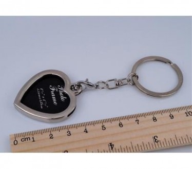 Брелок для ключів "Сердечко" (для фото) з карабіном. Метал, довжина загальна 10,. . фото 3