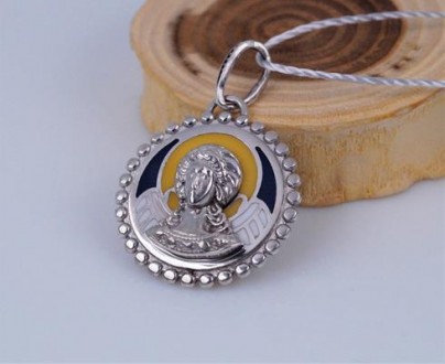 Кулон серебряный "Ангел-Хранитель" с эмалью 925 пробы. Украинского производителя. . фото 2