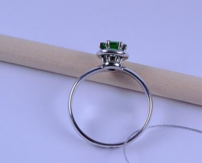 Кольцо серебряное с зеленым альпинитом 925 пробы, Украинского производителя (г. . . фото 4