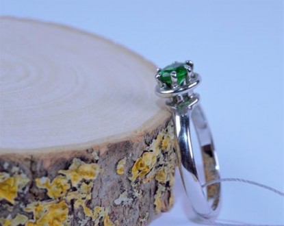 Кольцо серебряное с зеленым альпинитом 925 пробы, Украинского производителя (г. . . фото 2