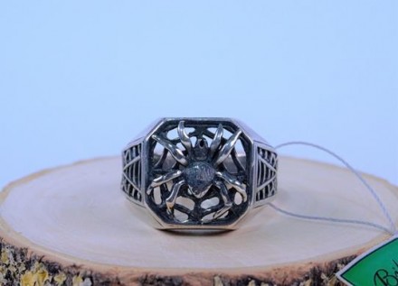 Кольцо серебряное мужское "Паук" 925 пробы, Украинского производителя, чернение.. . фото 5