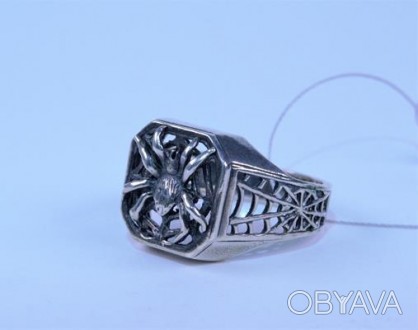 Кольцо серебряное мужское "Паук" 925 пробы, Украинского производителя, чернение.. . фото 1
