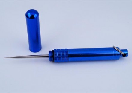 Брелок-шило/нож на ключи (цвет - синий, материал - алюминий/сталь). Длина общая . . фото 5