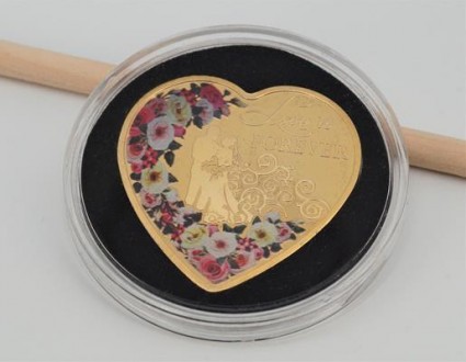 Монета сувенірна Серце "Любов назавжди". Висота монети 4,00 см, ширина 4,00 см, . . фото 5