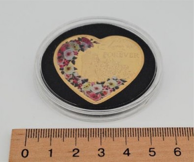 Монета сувенірна Серце "Любов назавжди". Висота монети 4,00 см, ширина 4,00 см, . . фото 4