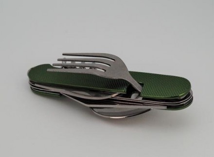 Туристический набор ложка/вилка/нож. Металл, размеры: длина в сложенном состояни. . фото 3