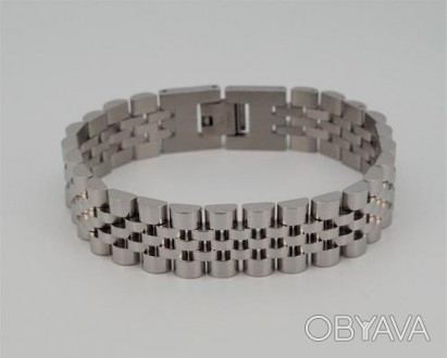 Браслет мужской (цвет - серебро, 20,0 см.) арт. 03534