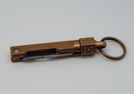 Брелок-ніж на ключі "Спиннер" (колір — золото, матеріал — латунь/метал). Довжина. . фото 8