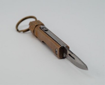 Брелок-ніж на ключі "Спиннер" (колір — золото, матеріал — латунь/метал). Довжина. . фото 7