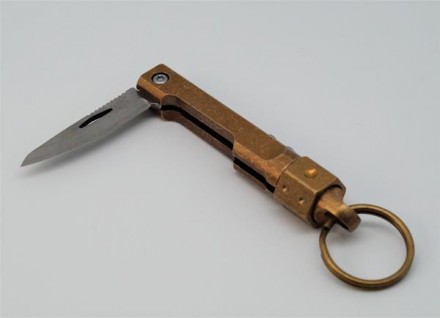 Брелок-ніж на ключі "Спиннер" (колір — золото, матеріал — латунь/метал). Довжина. . фото 6