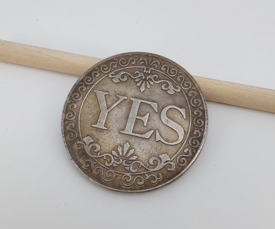 Монета сувенирная "YES NO"(цвет - античное серебро). Диаметр монеты 3,80 см., то. . фото 2