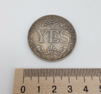 Монета сувенирная "YES NO"(цвет - античное серебро). Диаметр монеты 3,80 см., то. . фото 4