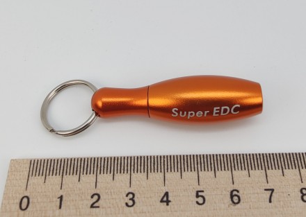 Брелок-нож "Super EDC" золотой. Размеры: общая длина 7,00 см.(с кольцом), ширина. . фото 4