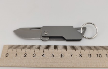 Брелок-нож на ключи (цвет - серебро, материал - металл). Длина общая в сложенном. . фото 11