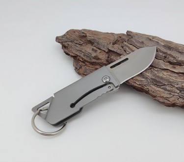 Брелок-нож на ключи (цвет - серебро, материал - металл). Длина общая в сложенном. . фото 6