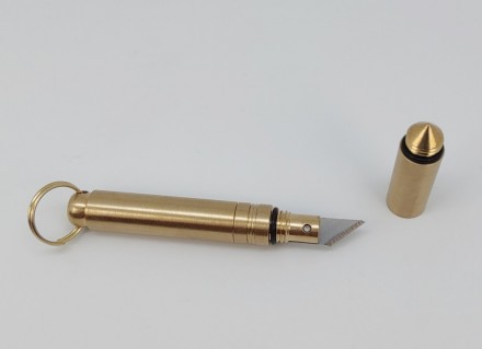 Брелок-ніж/шило/склобой на ключі (колір — золотий матеріал — латунь/сталь). Довж. . фото 10
