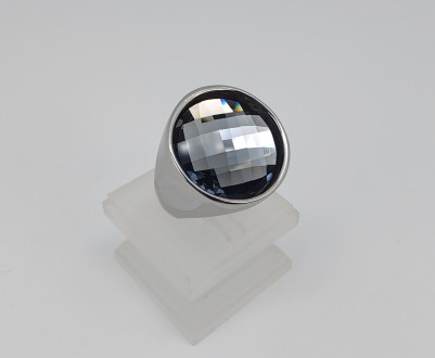 Кольцо бижутерное 19,0 размер (дымчатый фианит, огранка) Материал - ювелирный сп. . фото 7