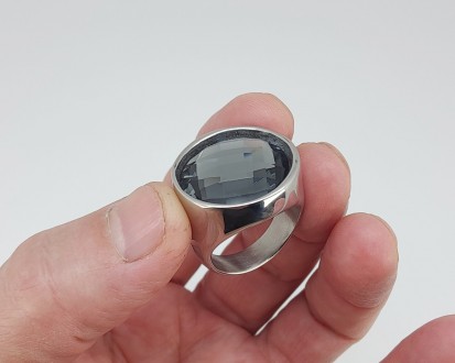 Кольцо бижутерное 19,0 размер (дымчатый фианит, огранка) Материал - ювелирный сп. . фото 5