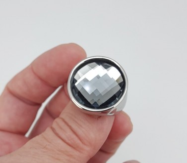 Кольцо бижутерное 19,0 размер (дымчатый фианит, огранка) Материал - ювелирный сп. . фото 6