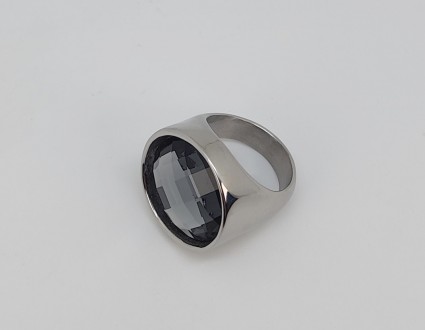 Кольцо бижутерное 19,0 размер (дымчатый фианит, огранка) Материал - ювелирный сп. . фото 4