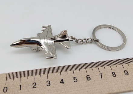 Брелок для ключей "Самолет". Металл, размеры: общая длина брелка 10,70 см., шири. . фото 4