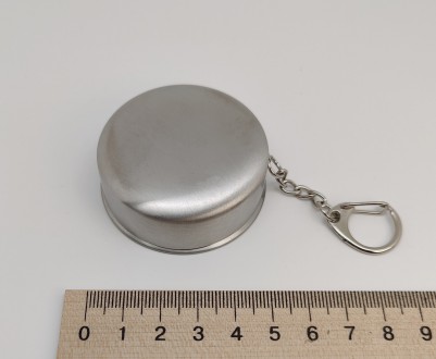 Брелок-ніж на ключі (колір — сірий, матеріал — метал). Довжина загальна в складе. . фото 4