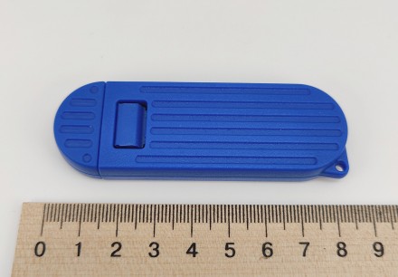 Брелок-нож на ключи, пластик/металл (синий). Длина общая в сложенном состоянии 8. . фото 7