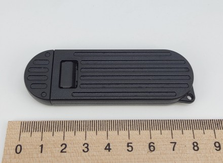 Брелок-нож на ключи, пластик/металл (черный). Длина общая в сложенном состоянии . . фото 4