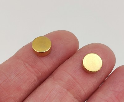 Серьги магнитные (без прокола) гладкие, цвет - золото. Диаметр 0,80 см., толщина. . фото 2