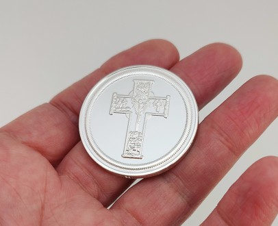 Монета для лоцманов и перевозчиков "Св. Христофор". Диаметр монеты 4,00 см., тол. . фото 3