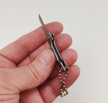 Брелок-нож на ключи (металлический). Длина в сложенном виде 4,20 см., длина в вы. . фото 3