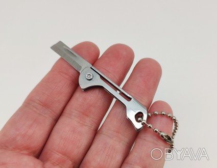 Брелок-нож на ключи (металлический). Длина в сложенном виде 4,20 см., длина в вы. . фото 1
