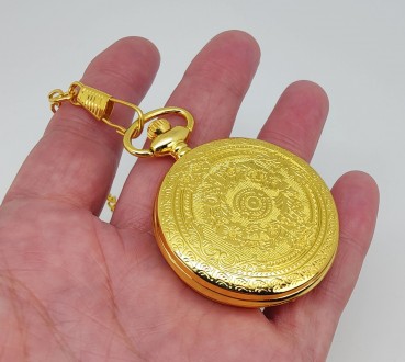 Годинник кишеньковий кварцовий (колір - золото). Діаметр 4,70 см, вага 52.00 грм. . фото 3