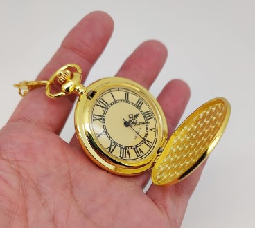 Годинник кишеньковий кварцовий (колір - золото). Діаметр 4,70 см, вага 52.00 грм. . фото 4
