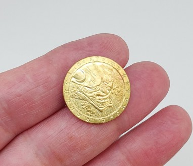 Монета сувенирная "Сатана" цвет - золото. Диаметр монеты 2,15 см., толщина 0,13 . . фото 3