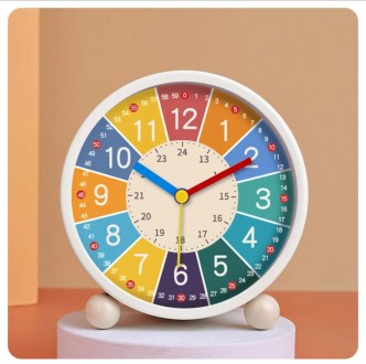 
Годинник настільний різнобарвний із будильником. Висота годин 8,70 см., діаметр. . фото 4
