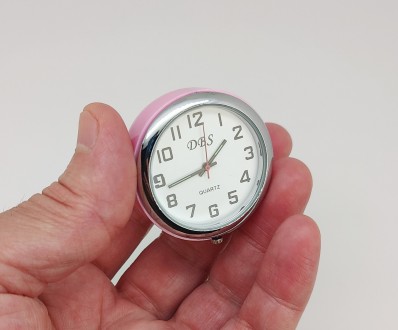 Годинники-міні, настільні (рожеві). Висота годин 4,20 см., діаметр 4,00 см., гли. . фото 9