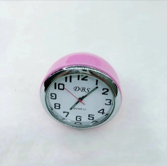 Годинники-міні, настільні (рожеві). Висота годин 4,20 см., діаметр 4,00 см., гли. . фото 4