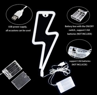 Характеристика
Материал: гибкий LED
Питание : 2 варината - от USB или от 3 батар. . фото 6