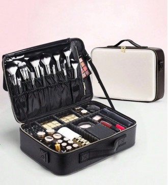 Кейс органайзер для косметики дорожный Beauty box Maxi черно белый. Ивано-Франковск. фото 1 Кейс органайзер для косметики дорожный Beauty box Maxi черно белый. Ивано-Франковск. фото 1