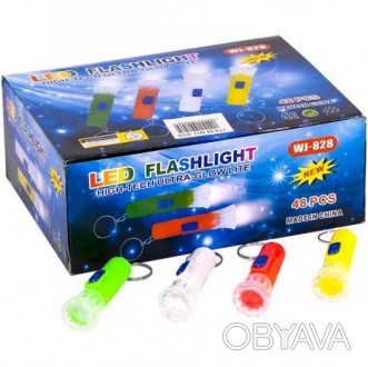 Ліхтарик пластмасовий на 1 лампочку, LED. Для живлення використовуються 3 батаре. . фото 1