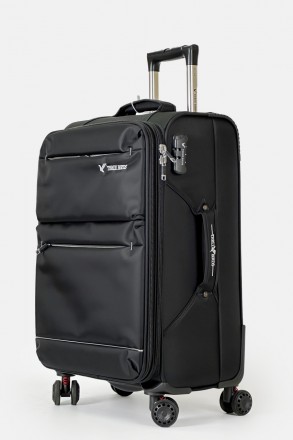 Тканьевый чемодан имеют выдвижную, двухуровневую телескопическую ручку и 4 бесшу. . фото 3
