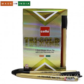  Ручка Cello Original "Tri-mate-GOLD" 1.0 мм чорн. 50/Box Оптова Торгова Компані. . фото 1