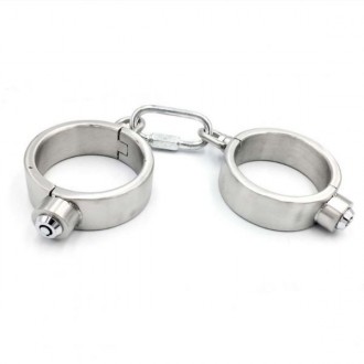 Male Stainless Steel Wrist Restraints HandcuffsThe inner diameter is 6 cm, the h. . фото 2